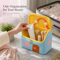 Dopamine Portable Cosmetic Bag for Women, Large Capacity Waterproof Travel Toiletry Organizer