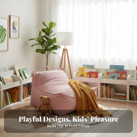 Nordic Design Single-Seat fluffy Lounger snug Design children's Furnishing Soft Texture Miniature Armchair Ergonomic Support for Toddlers, Parents, perusing Corner, Playroom, Bedroom, Living Room