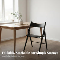 Nordic design Foldable Wooden Chair Space-Saving Design Upholstered Wooden Folding Chair Sturdy Frame Stackable Seat Easy to Clean for Apartment Dwellers, Event Organizers, Office Managers, Conference Room, Small Apartments, Kitchen, Parties