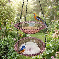 Hanging Bird Feeder for Outdoor Garden Decor, Two Level Outdoor Bird Feeder, Hanging Decoration and Garden Bird Feeder Balcony Decor