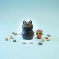 Versatile Placement Resin Cat Figurine Original Design Wood Carving Design Cat Statue Funny & Playful for Collectors, Desktop, Bookshelf
