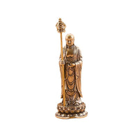 Miniature Pure Brass Ksitigarbha Bodhisattva Statue