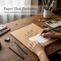 A4 Thickened Kraft Paper Sketchbook for Kids and Students, Art Drawing Book for Markers, Opaque White Paper Sketch Pad