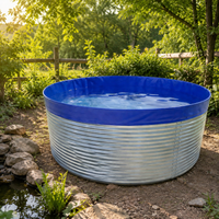 Galvanized Steel Circular Aquaculture Pond Fish Breeding Tank Circulating Aquaculture Tank with Drainage System PVC Canvas Large Tank Assembly Type