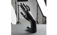 Textile-Wrapped-Covered Resin Hand Mannequin Glossy Finish Hand Jewelry Display Extended Fingers Resin Jewelry Mannequin Upright