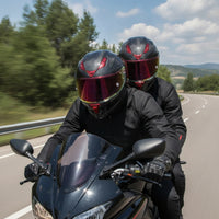 Carbon-Fiber-Look Full-Face Motorcycle Helmet Aerodynamic Motorcycle Helmet with Visor Streamlined DOT Approved for Commuters, Road Riding, Touring