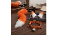 Mythical Canine Cosplay Set With Bells Faux Ears and Tail Set Soft Wolf Cosplay Accessories for Cosplayers, Women, Halloween, Comic Con, Parties