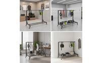 Freestanding Racket Storage Rack with Wheels Mobile Racket Rack with Wheels Rolling Floor Stand Upright for Coaches, Athletes, Collectors, Tennis Clubs, Sports Shops, Home Gyms