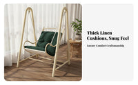 Weather-Resistant Single-Person Glider with Frame Sturdy Construction Hanging Chair Includes Comfortable Cushion Swinging Seat Year-Round Use for Couples, Homeowners, Seniors, Garden, Balcony, Backyard, Bedroom