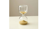 Minimalist Glass Hourglass Decorative Hourglass with Sand Clear Sand Clock Timer Transparent for Desk, Home Office, Bookshelf