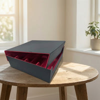 Textured Trading Card Storage Box with Dividers Shielded Trading Card Storage Box Sturdy Long-Lasting for Collectors, Gamers, Desktop Organization