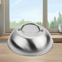 Barbecue Lid with Handle Stainless Steel Melting Dome with Handle Griddle Basting Cover Domed Dome Lid Brushed Metal