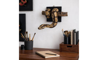 Snake Wall Sculpture Coiled Python Wall Sculpture Realistic Snake Decor with Backing Board for Reptile Lovers, Collectors, Studio, Office, Bedroom