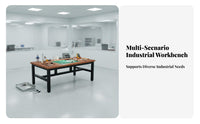 Double Layer Assembly Firm Table and Solid Construction Heavy Duty Packing Desk Wear-Resistant 2-Tier Workbench for Technicians, Factory, Lab