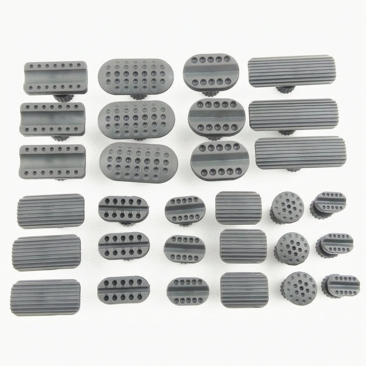 30 Pieces Textured Dent Repair Pads with Threaded Stem Oval Dent Pulling Pads Convex Straight for DIYers