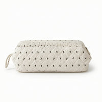 Small Quilted Textile Pouch with Zipper Cute Zippered Storage Bag with Carry Loop Fashionable Cosmetic Bag with Zipper Foldable for Travelers