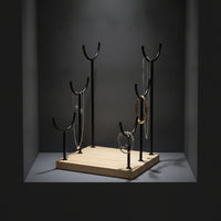 Jewelry Display with Wood Base Space-Saving Jewelry Stand with Wood Base Sturdy