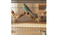 Bird Gnaw Toy Wood Hanging Bird Toy with Metal Hardware Enrichment for Parrots