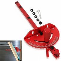 Brass Handle T-Track Fence M6 Screw Miter Gauge Fence Easy to Adjust Woodworking Angle Guide Mm and Inch Markings for Workshop