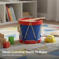 Easy to Play Children's Snare Drum Improves Hand-Eye Coordination Early Education Music Toy Safe Materials for Toddlers, Preschool, Playroom