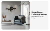 3 Pieces Wrought Iron Frame Urban Sofa and Table Group Vintage Look Reception Seating Upholstered Cushions Lounge Set Sturdy Construction for Business Owners, Interior Designers, Office Managers, Waiting Room