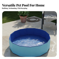 Sturdy PVC Material Foldable Dog Pool Easy Setup Collapsible Dog Bathtub With Drain Plug Foldable Pet Pool Multipurpose for Dogs, Pets, Kids, Outdoor, Indoor, Backyard, Patio