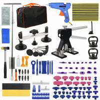 114 Pieces Bridge Style Paintless Dent Repair Kit Metal and Plastic Car Dent Repair Set Suction Cups