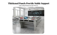 Multi-Functional Classroom Teacher Lectern Long-Lasting Construction Presentation Podium with Storage Modern Simple Design Reception Host Stand Spacious Desktop for Presenters, Receptionists, Auditorium, Lecture Hall, Conference Room, Away Ice