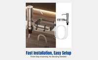 Kitchen Soap Dispenser, Space Aluminum Press Pump, With Storage Rack for Sink