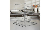 Multi-Tier Pizza Rack Space Saving Pizza Pan Stacking Rack Metal Kitchen Storage for Pizzerias, Restaurants