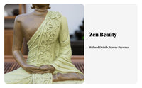 New Chinese Design Buddha Statue Feng Shui Decor Meditating Buddha Figurine Weather Resistant Zen Garden Statue Artisan-Made for Spiritual Seekers, Mindfulness Practice Enthusiasts, Tea Room, Fountain Accessory, Patio, Office
