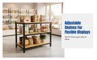 Supermarket Display Rack, Adjustable Metal Stand, Multitier Floor Shelf for Grocery, Beverage, Gift Box, Customizable
