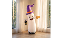 Outdoor Inflatable Ghost with Witch Hat Spooky Inflatable Ghost Festive Halloween Decor Easy for Yard, Lawn, Porch