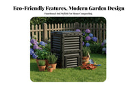 300L Garden Composter Weather Resistant Large Compost Bin Outdoor Compost Bin Ventilated Design Garden Composter for Homeowners