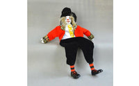 Soft Leg Clown Doll Hand-Painted Face Porcelain Clown Doll Colorful Costume for Collectors