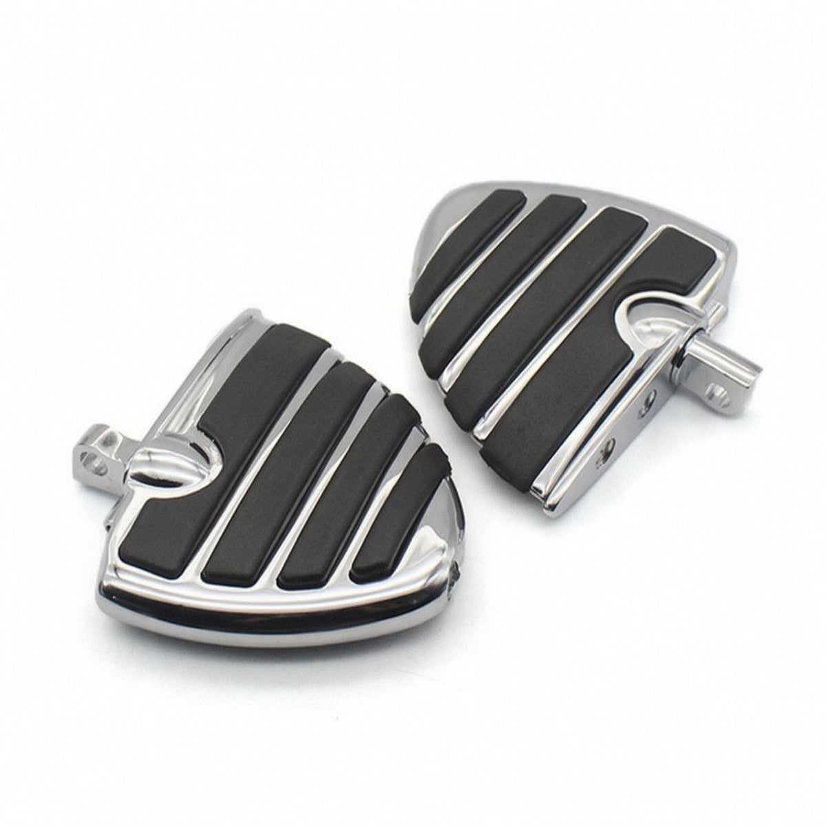 2 Pieces Motorcycle Foot Pegs with Rubber Grip Pattern Comfortable Biker Style Foot Pedals Lightweight for Motorcycles