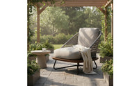 Outdoor Sofa Chair Anti-Corrosion Wood Wicker Armchair Rattan Lounge Chair Woven Rope Design Villa Design for Garden, Balcony