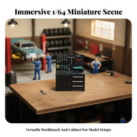 1/64 Scale Tool Cabinet Realistic Detail Model Repair Shop Tool Rack Improves Displays 1:64 Garage Accessories Set for Hobbyists
