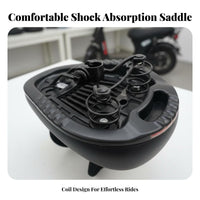 Electric Bike Spring Saddle Ergonomic Design Wide Comfort Bike Seat Non-Slip Surface Thick Foam Cycle Cushion for Cyclist S, Adults, City Commuting