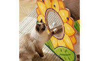 Multi-Functional Floral Cat Scratcher House Saves Furniture 2-Tier Cardboard Cat Lounger Extra Large Corrugated Scratching Pad Tool-No-Tools Assembly for Multiple Cats, Kittens