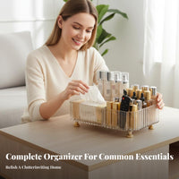 Organizer Box with Tissue Holder Multifunctional Multi-Compartment Tissue Holder