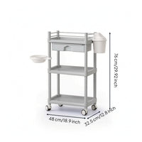 Waterproof 3-Tier Utility Cart Mobile Three Tier Rolling Cart Portable Heavy-Duty for Homeowners, Bathroom, Kitchen