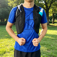 Running Vest Backpack Zippered Pockets Sleeveless Vest Backpack Elastic Lacing Outdoor Gear for Hiking, Bicycling