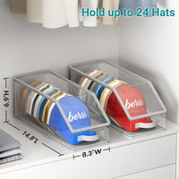 PVC Transparent Hat Storage Box with Zipper, Foldable, Stackable