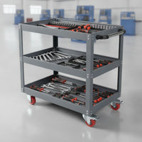 Industrial Mobile Tool Cart with Component Organizer Heavy-Duty Rolling Tool Cart Long-Lasting Portable for Mechanics, Diyers, Garage, Auto Repair Shop