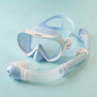 Adjustable Kids Snorkel Set Soft Silicone Snorkeling Mask Lightweight Swim Gear Compact for Youngster, Beginners