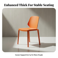 Thickened Design Armless Stacking Chair Ergonomic Backrest Stackable Monobloc Chair Long-Lasting Construction Household Furniture Heavy-Duty for Small Apartment Dwellers, Business Owners, Dining Room, Restaurant, Kitchen, Office