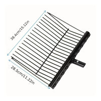 Black Metal Head Manure Fork Slatted Tines Grass Fork Angled Frame Pitchfork with Handle Heavy Duty