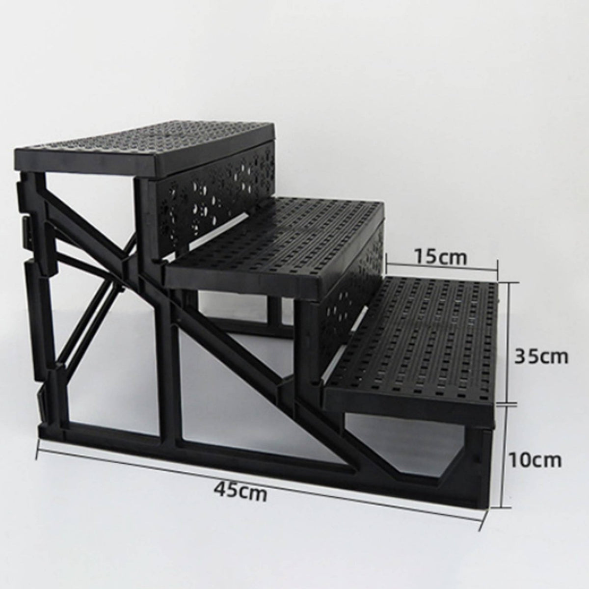 Washable Cover Foldable Pet Stairs Easy Assembly Soft Cat Stairs Sturdy Design Plastic Pet Ladder for Bedside