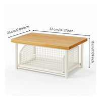Countertop Organizer with Wire Basket Space Saving Storage Rack Heavy Duty Countertop Riser with Shelf for Office Breakroom